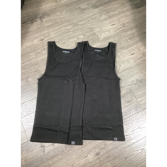 EkkoVision 2XL Black Mens Ribbed Tank Tops 2-Pack athletic Stretch Outdoor New - Picture 1 of 7